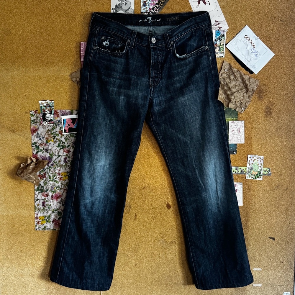 7 For All Mankind Dark Wash Relaxed Jeans